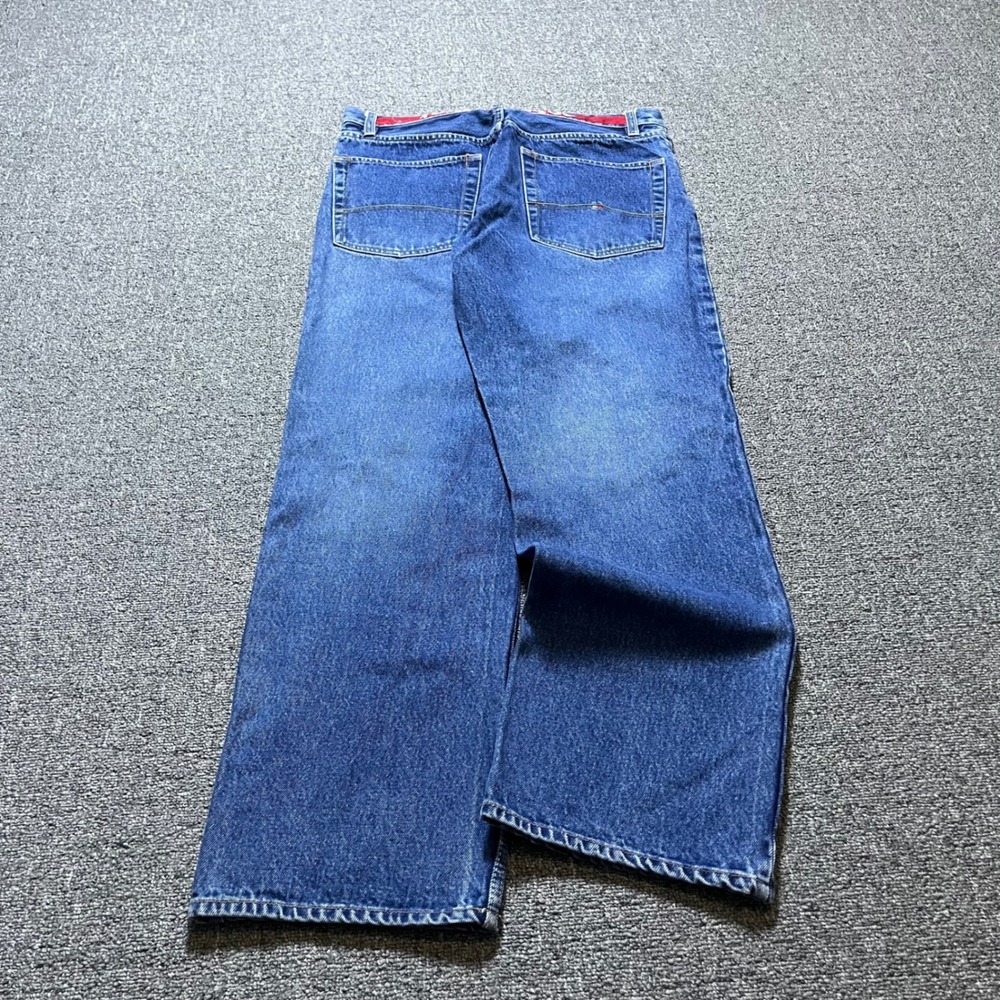 Vintage Tommy Jeans 31x30 Blue Baggy Wide Leg Skater Denim 90s Tommy Hilfiger